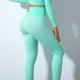 thumbnail image 2 of Gibobby Leggings yoga mujer Pantalones de cintura alta para mujer, pantalones de Fitness, pantalones finos deportivos brillantes, pantalones de Yoga(Verde de menta,CH), 2 of 5