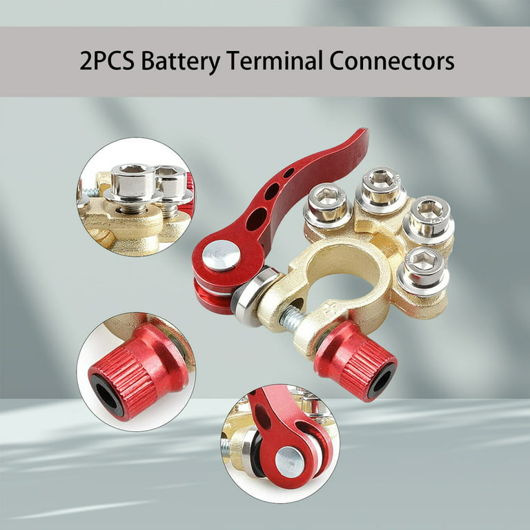 2PCS Battery Terminal Connectors,Quick Release Disconnect Car Battery Cable  Terminal Clamps Connectors for SAE/JIS Type A Posts 