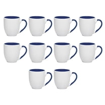 Bistro Style Large Coffee Mugs 16 oz. Set of 10, Bulk Pack - Perfect for Coffee, Tea, Espresso, Hot Cocoa, Other Beverages - Cobalt Blue