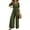 Army Green, variant on Womens Jumpsuits Short Sleeve V Neck Dressy Casual Wide Leg Pants Romper Light Blue S