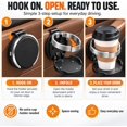 thumbnail image 6 of Foldable Car Cup Holder with Hook Universal Car Door Cup Holder, Back Clip Foldable Cup Holder Portable Space-Saving 2-In-1 Extra Cup Holder for Water Bottles Coffee Cups, 6 of 7
