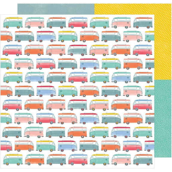 American Craft Oh Happy Life Collection 12 X 12 Double Sided Paper Enjoy The Ride