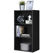 Topbuy 3-Tier Storage Cabinet Multi-functional Display Open shelf Bookcase MDF Black