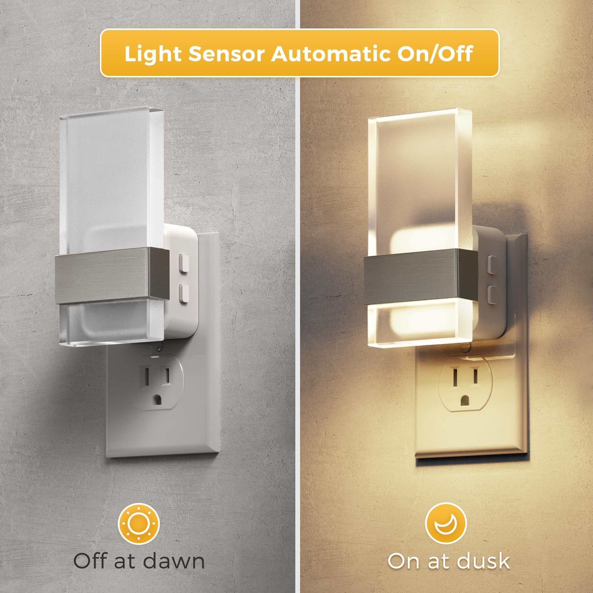 Night Light  2 Pack Adjustable Color Temperature Lights Plug Into Wall 2000k/3000k/5000k 3cct Nightlight Dusk To Dawn Sensor Dimmable Nightlights For Bathroom Hallway Gift