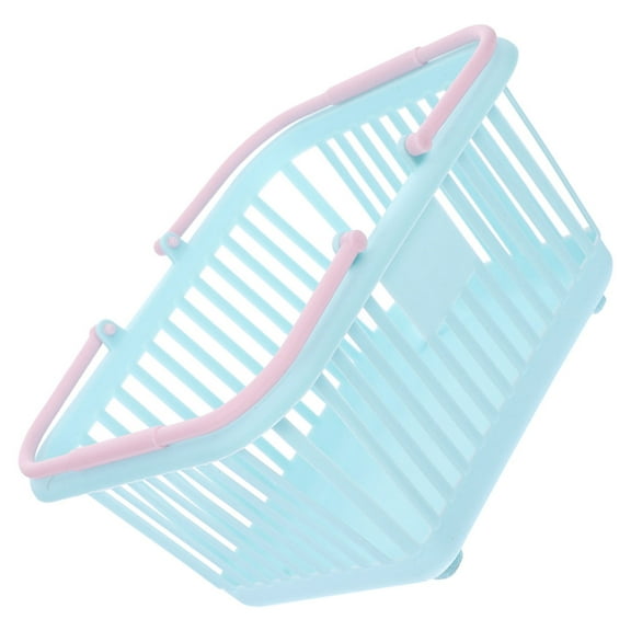 WHAMVOX Grocery Basket Toddler Small Plastic with Handle -blue