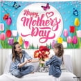 thumbnail image 2 of Gosmith 40*50in Happy Mothers Day Banner XtraLarge Blue Pink Mother's Day Backdrop Party Decorations Home, 2 of 8