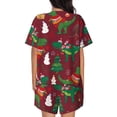thumbnail image 3 of Naloa Dinosaur Christmas Happy New Year Women's Short-Sleeved Pajama Set, Loungewear, Summer pajamas, Breathable Cozy - 4X-Large, 3 of 9