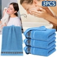 thumbnail image 2 of naioewe 3 Pack Bath Towels Set, Washcloths Cotton Absorbent Quick Drying Spa Towels, 13" x 29" Blue, 2 of 6