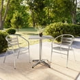 thumbnail image 3 of Flash Furniture 23.5'' Square Aluminum Indoor-Outdoor Table Set with 2 Slat Back Chairs, 3 of 13