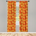 thumbnail image 4 of Ambesonne Fruits Window Curtains, Papaya Exotic Food Pattern, Each 28" W x 63" L, Vermilion and Pale Orange, 4 of 4