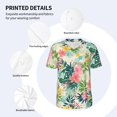 thumbnail image 3 of Goofa Tropical Flowers Pattern Mens Golf Shirt Baseball T-shirt Moisture Wicking Dry Fit Performance Sport Short Sleeve Striped Golf Polo Shirts-Small, 3 of 7