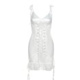 thumbnail image 1 of Kmbangi Jupe à Bretelles Unie pour Femmes, Robe à Lacets Taille Haute, 1 of 10
