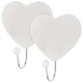 thumbnail image 3 of Eease 2 Heart Shaped Wall Hooks Coat Rack Closet Door Hanger White, 3 of 5