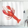 thumbnail image 1 of Ambesonne Lobster Shower Curtain, Mediterranean Cuisine, 69"Wx75"L, White and Vermilion, 1 of 3