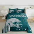 thumbnail image 2 of jejeloiu Rugby Game Sport Queen Comforter Set,Gray Green Bedding Comforter Set For Football Gamer Reversible 3 Pieces, 2 of 8