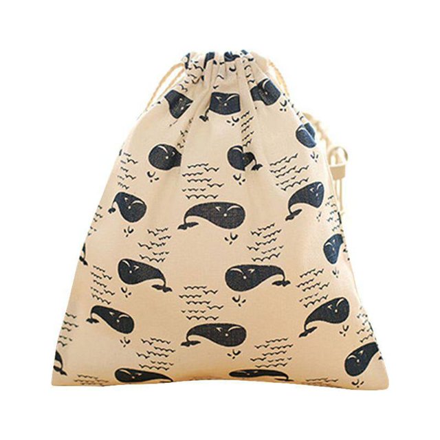 Cotton Blend Linen Home Storage Travel Use Printing Bag Storage Bag Bag with the Drawstring