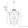 thumbnail image 5 of Hunter - Laurel Ridge 8-light Brushed Nickel, Large Pendant Light, Dimmable, Formal Style, Lantern Shaped, for Bedrooms, Dining, Living Rooms - 19772, 5 of 6