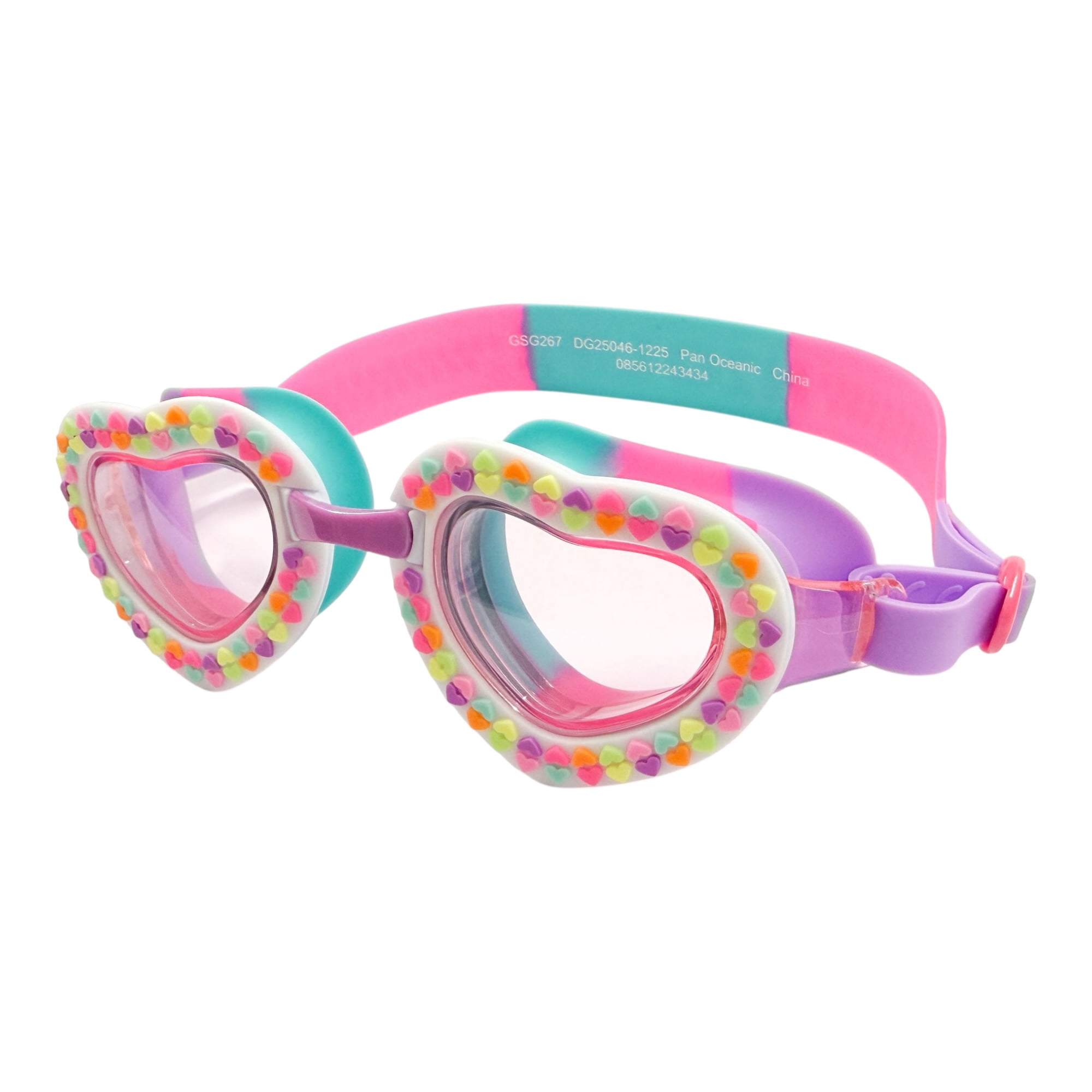 Mini Hearts White Swim Googles