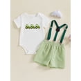 thumbnail image 4 of Gupgi 2Pcs Baby Boys Spring Outfits Infant Boy Short Sleeve Golf Cart Print Romper + Suspender Shorts, 4 of 9