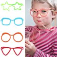 thumbnail image 3 of Straw Glasses Silly Loop 4PCS Funky Eyeglasses Straws Party Accessories for Kid, 3 of 10