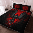 thumbnail image 5 of Viking Doona Cover - Raven Vegvisir - Viking Quilt Bed Set Rlt12, 5 of 5