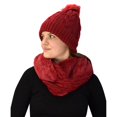thumbnail image 6 of Peach Couture Thick Warm Crochet Beanie Hat & Plush Fur Lined Infinity Loop Scarf Set, 6 of 10
