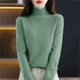 thumbnail image 2 of ManxiVoo Women's Loose Knit Sweater With Raglan Sleeves and Round Neck for Everyday Comfort Fall Winter Casual Pullover Soft Yarn Relaxed Fit S Size Light Green, 2 of 9