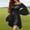 Black, variant on Women's Renaissance Fairy Dress with Off Shoulder Neckline and Dramatic Bell Sleeves for Summer Casual Daily Wear Beach Vacation Or Weekend Outings Wine S