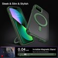 thumbnail image 3 of for iPhone 14  Case, iPhone 13 Case with Invisible Stand [Compatible with Magsafe], Full Body Protective Cover Slim Shockproof Kickstand Phone Case for iPhone 13/14 6.1", Green, 3 of 16
