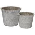 thumbnail image 1 of Collection de Tendances Urbaines 51113 Pot de Fleurs Rond en Ciment avec Large Bouche&44; Gris - Lot de 2, 1 of 1