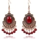 thumbnail image 1 of Pendientes de mujer, pendientes antiguos bohemios colgantes para mujer, pendientes huecos rojos indios, pendientes indios con borlas de cumpleaños, accesorios dorados ER, 1 of 3