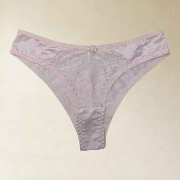 BRGZLK Womens Thong Underwear 2026 Novel Low-Rise Lace Cut-Out Breathable Mesh G-String Thong Panties Lightweight Fashion Briefs Pink S