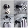 thumbnail image 3 of 4-Piece Black Bathroom Hardware Set Wall Mounted with Towel Bar, Toilet Paper Holder, Robe Hook and Towel Ring, 3 of 7