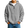 thumbnail image 3 of YOUYEDIAN Boys 1/4 Zip up Hoodie Casual Long Sleeve Waffle Hooded Sweatshirt, 3 of 4