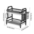 thumbnail image 3 of Bxaolu 2-Tier Dish Drying Rack - Stainless Steel Dish Rack with Cutlery & Utensil Holders for Kitchen Countertop, Sink Organization and Storage Essentials, Home Decor, Black, 3 of 6
