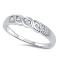 thumbnail image 1 of Body Accentz Sterling Silver Band - Silver CZ Ring(9), 1 of 1