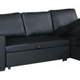 thumbnail image 4 of Faux Leather Convertible Sectional With Storage Black, 4 of 5