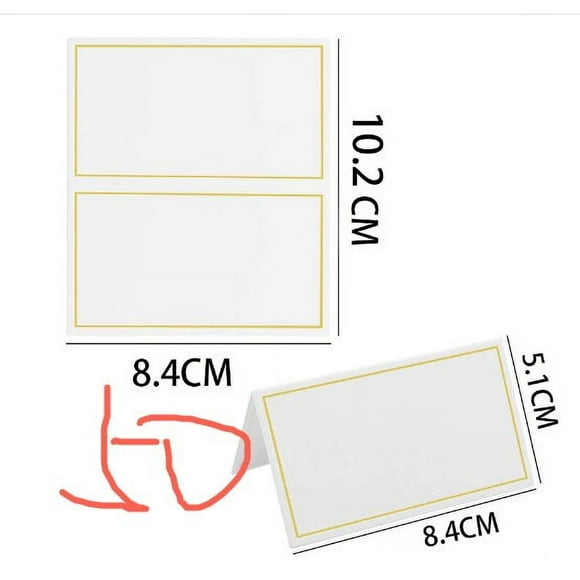 50 Pcs Place Cards Desktop Seating Cards Bronzing Border Table Place Cards for Dinners Banquets Weddings