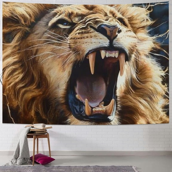 Patifu Lion Teeth Tapestry Wall Hanging Unique Style Art for Home Decor Living Room Bedroom Apartment Dorm Farmhouse - 4 Sizes Available 40x30inch