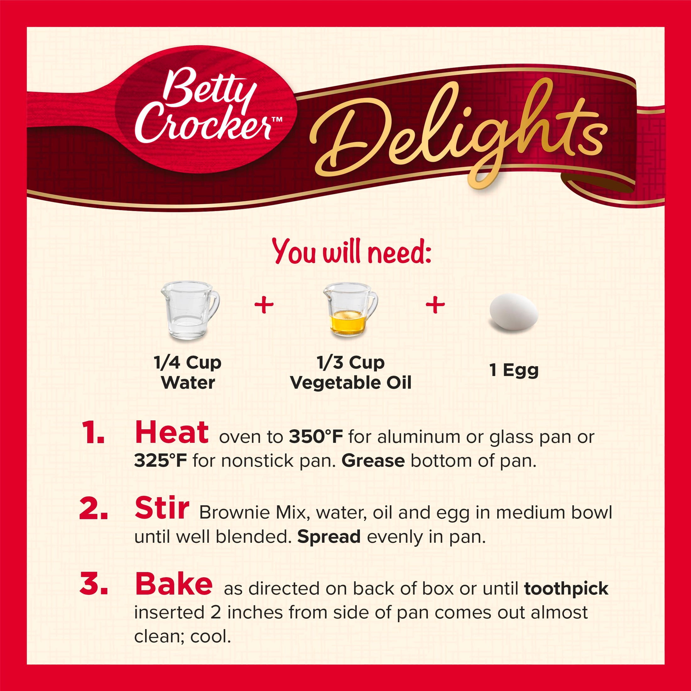 (6 pack) Betty Crocker Delights Supreme Walnut Brownie Mix, 16.5 oz.