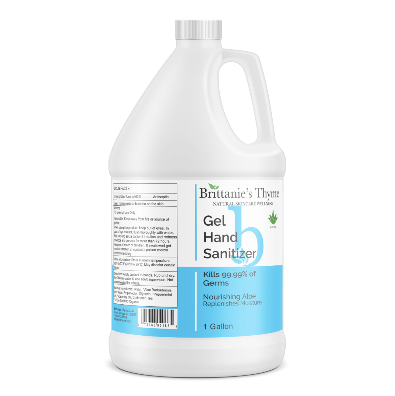 Brittanie's Thyme Hand Sanitizer Gel, 128 oz Nourishing Aloe