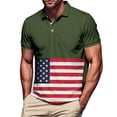 thumbnail image 1 of Blusa y camisa de manga corta con cuello vuelto para hombre, estilo informal, con bolsillos, botones, color block, cuello vuelto, versátil, de poliéster y manga corta., 1 of 6