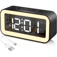 thumbnail image 1 of Reloj despertador digital, reloj LED con espejo de brillo ajustable (negro, 1 of 5
