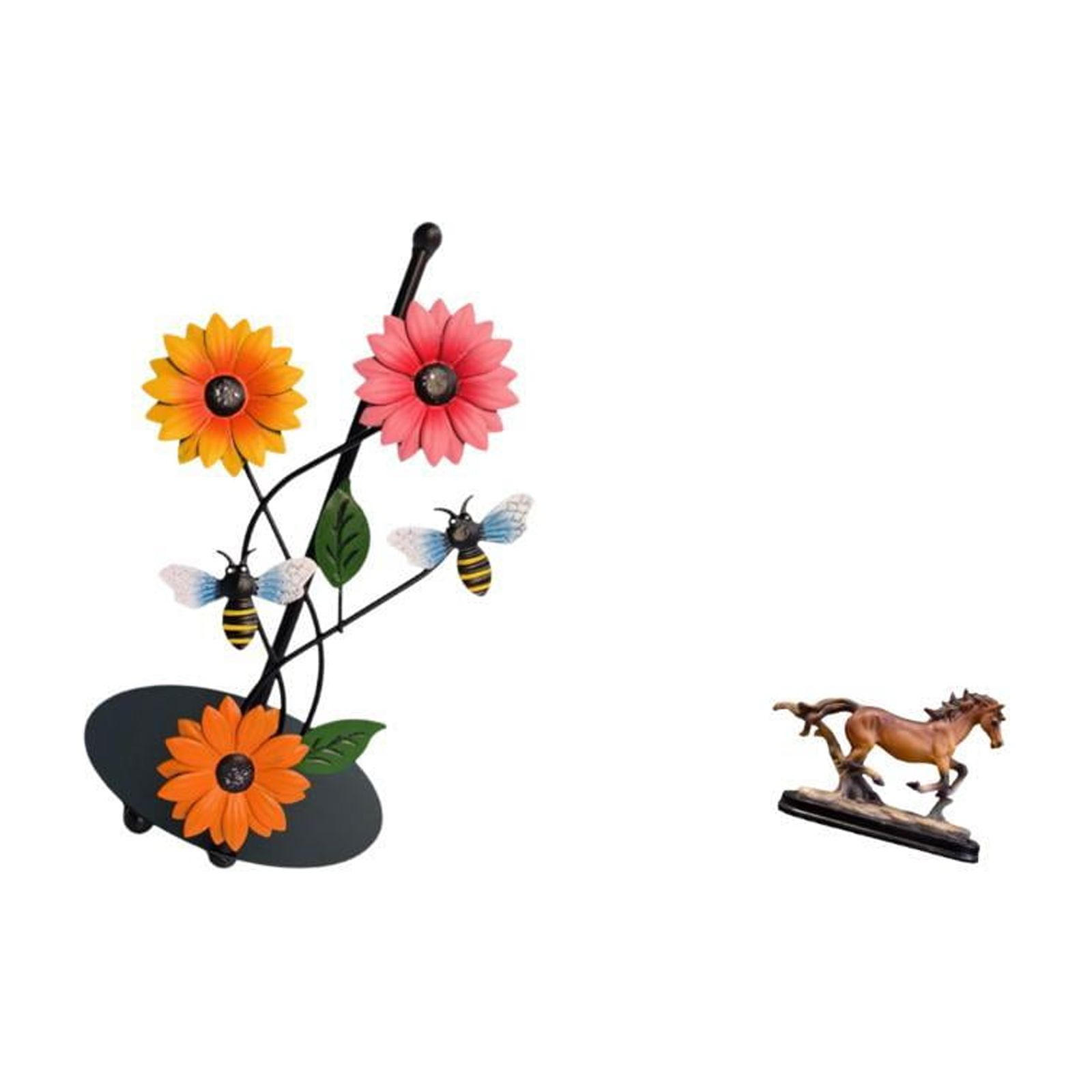 Fiocias Sculpture Paper Towel Holder Figurine Artwork Collectible Art Ornament Horse Statue Vertical Tissue Rack for Desk Decoration Bookcase Living Room Home
