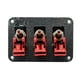thumbnail image 4 of Interruptor de relé del motor de encendido Yotijar Panel de Interruptor de 3 con Cubiertas Rojas 12V 20A, 4 of 8