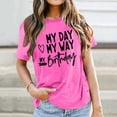 thumbnail image 2 of JAKANYQ T-Shirts pour Femmes Mode Décontractée Imprimé Lettre Col Rond Manches Courtes T-shirt Coupe Décontractée, 2 of 4