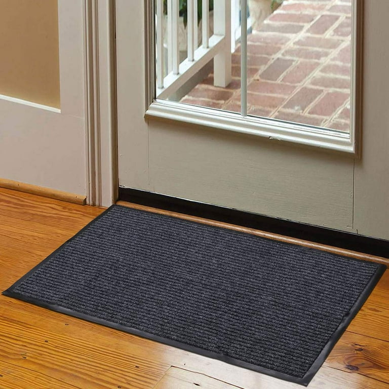 Gray Front Door Mat Indoor Outdoor Doormat, Entryway Mats for Shoe