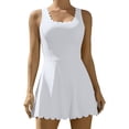 thumbnail image 1 of Charmo Womens Scallped Trim Tennise Dress Workout Athletic Golf Dresses with Shorts and Pockets, 1 of 7