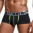 thumbnail image 2 of HUPOM Mens Underwear Boxer Briefs Male Thongs Medium waist Comfort Waist Solid Boxer Briefs Black XL, 2 of 4