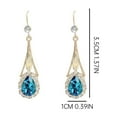 thumbnail image 3 of Wentin Earrings Clearance! Crystal Hollow Teardrop Drop Dangle Earrings For Women Rose Gold Plated Jewelry Blue Drop Crystal Earrings, 3 of 7
